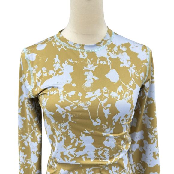Stine Goya M/L Juno Flower Foliage Green Blue Print Long Sleeve Slim Fit Top - Picture 4 of 10